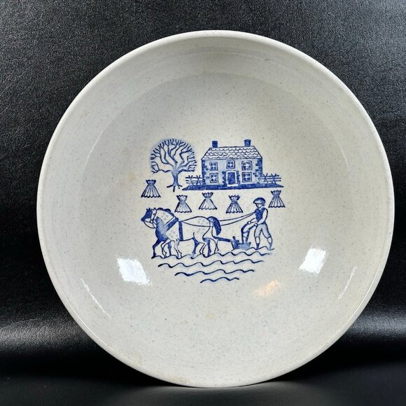 Metlox Large Salad Bowl Provincial Blue Homestead Poppytrail Vernon 1950-1982 - Picture 1 of 4